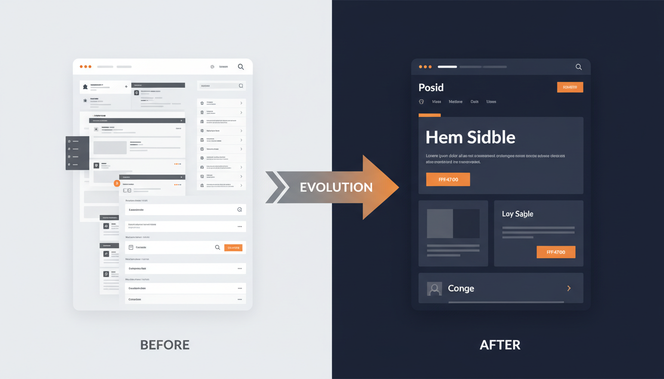 Prima e dopo: l'evoluzione dalla vecchia interfaccia caotica al nuovo design moderno e pulito