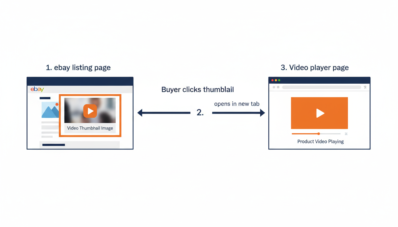 画像リンク方法のフロー図：リストのサムネイルをクリックすると新しいタブで動画プレーヤーが開く