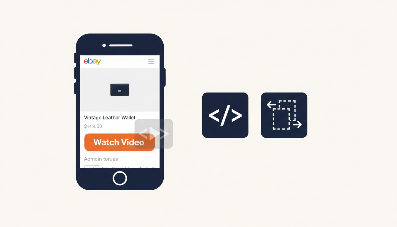 Embedded video CTA on a mobile marketplace listing