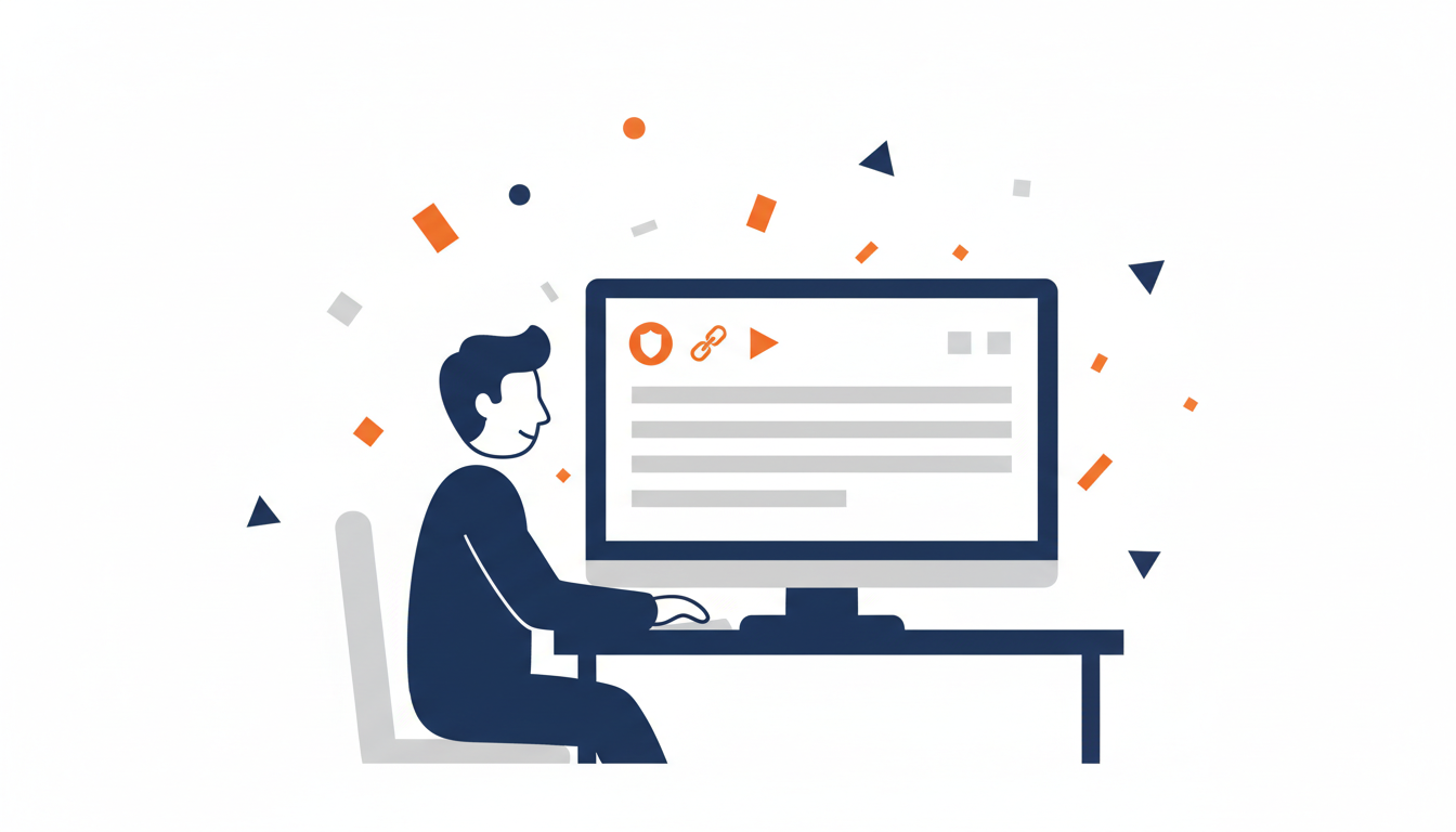 Auction listing with a safe video-link workflow